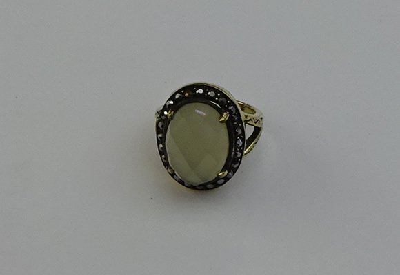 NGR2105 10*15mm faceted oval lemon quartz gemstone rings wholesale