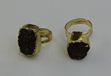 NGR2123 12*16mm - 15*20mm freeform druzy agate gemstone rings