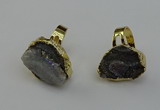 NGR2127 20*25mm - 25*35mm freeform plated druzy agate rings