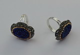 NGR2134 22*28mm - 22*30mm flower plated druzy agate rings