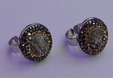 NGR2137 20mm - 22mm coin plated druzy agate gemstone rings