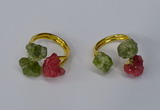 NGR214 5*8mm - 6*10mm freeform druzy agate & peridot rings wholesale