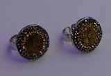 NGR2140 20mm - 22mm coin plated druzy agate gemstone rings