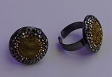 NGR2156 20mm - 22mm coin plated druzy agate gemstone rings