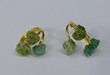 NGR216 5*8mm - 6*10mm freeform druzy agate & peridot rings wholesale