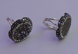 NGR2167 22*28mm - 22*30mm flower plated druzy agate rings