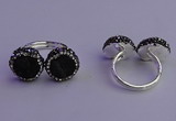 NGR2174 12mm - 14mm coin plated druzy agate rings wholesale