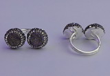 NGR2177 12mm - 14mm coin plated druzy agate rings wholesale