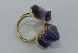 NGR23 13*18mm - 20*25mm faceted nuggets amethyst gemstone rings