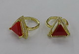 NGR273 14*14mm triangle agate gemstone rings wholesale