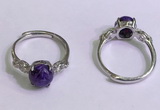 NGR3000 925 sterling silver with 8mm flat  round charoite rings