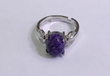 NGR3020 925 sterling silver with 8*10mm oval charoite rings