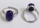 NGR3028 925 sterling silver with 10*14mm oval charoite rings