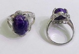 NGR3030 925 sterling silver with 10*14mm oval charoite rings