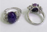 NGR3031 925 sterling silver with 10*14mm oval charoite rings