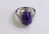 NGR3032 925 sterling silver with 10*14mm oval charoite rings