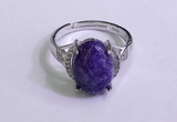 NGR3033 925 sterling silver with 10*14mm oval charoite rings