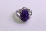 NGR3034 925 sterling silver with 10*14mm oval charoite rings