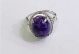 NGR3037 925 sterling silver with 12*14mm oval charoite rings