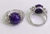 NGR3039 925 sterling silver with 12*14mm oval charoite rings