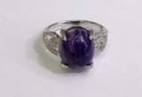 NGR3040 925 sterling silver with 12*14mm oval charoite rings