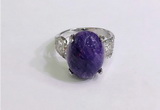 NGR3043 925 sterling silver with 12*16mm oval charoite rings