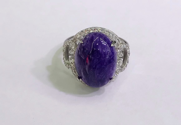 NGR3044 925 sterling silver with 12*16mm oval charoite rings