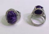 NGR3045 925 sterling silver with 12*16mm oval charoite rings