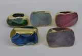 NGR309 25*40mm - 30*35mm freeform druzy agate gemstone rings