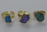 NGR315 10*14mm - 13*18mm freeform druzy agate gemstone rings