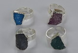 NGR325 13*18mm - 15*20mm freeform druzy agate gemstone rings