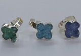 NGR329 18*18mm - 20*20mm flower druzy agate gemstone rings