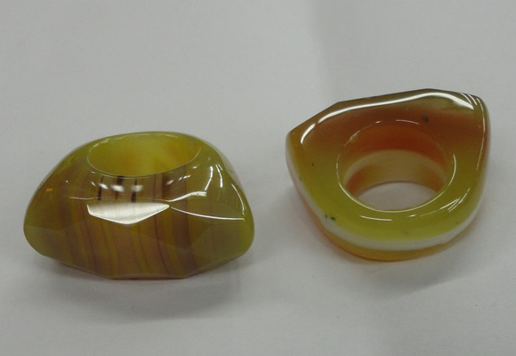 NGR33 16*35*40mm faceted freeform agate gemstone rings