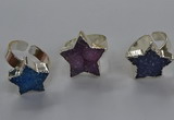 NGR331 15*16mm - 16*18mm star druzy agate gemstone rings