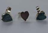 NGR333 13*18mm - 15*20mm heart druzy agate gemstone rings