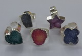 NGR335 10*14mm - 18*20mm freeform druzy agate gemstone rings