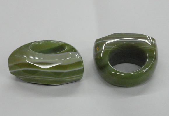 NGR34 16*35*40mm faceted freeform agate gemstone rings