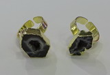 NGR369 10*15mm - 13*18mm freeform druzy agate gemstone rings