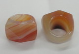 NGR38 20*30*35mm faceted freeform agate gemstone rings