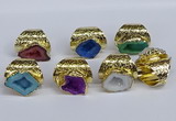 NGR380 15*20mm - 20*25mm freeform druzy agate rings wholesale