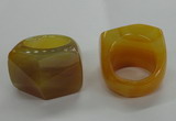 NGR39 20*30*35mm faceted freeform agate gemstone rings