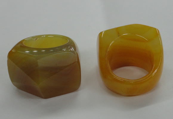 NGR39 20*30*35mm faceted freeform agate gemstone rings