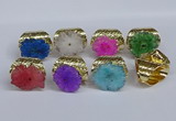 NGR390 18*25mm - 22*28mm freeform druzy agate gemstone rings