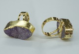 NGR54 18*25mm - 20*30mm freeform plated druzy agate rings