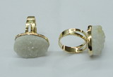 NGR57 15*20mm - 18*25mm freeform plated druzy agate rings