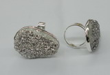 NGR60 25*30mm - 30*40mm freeform plated druzy agate rings