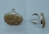 NGR61 25*30mm - 30*40mm freeform plated druzy agate rings