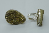 NGR62 25*30mm - 30*40mm freeform plated druzy agate rings