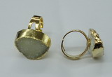 NGR65 15*20mm - 18*25mm freeform plated druzy agate rings