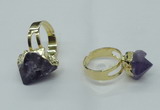 NGR67 10*14mm - 15*20mm faceted nuggets amethyst gemstone rings